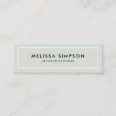 ミニマルモダンサージグリーン スキニー名刺 (正面)