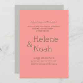 ミニマルモダンシックなコーシンプルラルグ結婚レイ 招待状