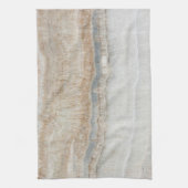 ミニマルモダンシックなベージュタンホワイトグレー大理石 キッチンタオル (縦)