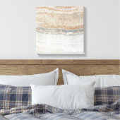ミニマルモダンシックなベージュタンホワイトグレー大理石 キャンバスプリント (インサイチュ (寝室))