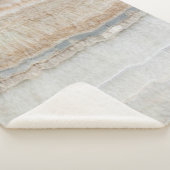 ミニマルモダンシックなベージュタンホワイトグレー大理石 シェルパブランケット (3/4)