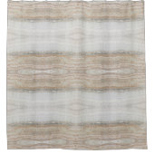 ミニマルモダンシックなベージュタンホワイトグレー大理石 シャワーカーテン (正面)