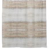 ミニマルモダンシックなベージュタンホワイトグレー大理石 シャワーカーテン (正面)