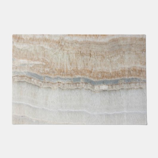 ミニマルモダンシックなベージュタンホワイトグレー大理石 ドアマット (正面)