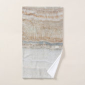 ミニマルモダンシックなベージュタンホワイトグレー大理石 バスタオルセット (ハンドタオル)