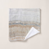 ミニマルモダンシックなベージュタンホワイトグレー大理石 バスタオルセット (ウォッシュタオル)