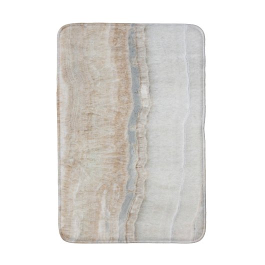 ミニマルモダンシックなベージュタンホワイトグレー大理石 バスマット (正面縦)