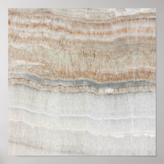 ミニマルモダンシックなベージュタンホワイトグレー大理石 ポスター (正面)