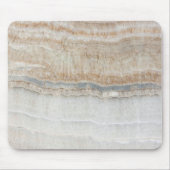 ミニマルモダンシックなベージュタンホワイトグレー大理石 マウスパッド (正面)