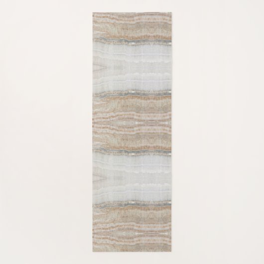 ミニマルモダンシックなベージュタンホワイトグレー大理石 ヨガマット (裏面)