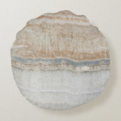 ミニマルモダンシックなベージュタンホワイトグレー大理石 ラウンドクッション (裏面)