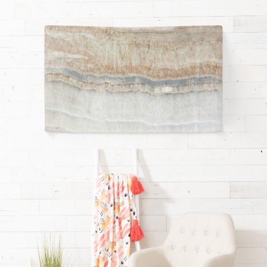 ミニマルモダンシックなベージュタンホワイトグレー大理石 横断幕 (インサイチュ)