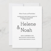 ミニマルモダンシックシンプル白黒結婚ズ 招待状 (正面)