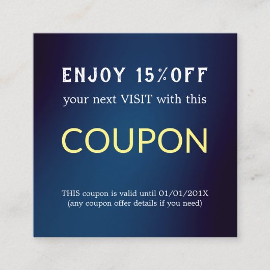 ミニマルモダンシンプルサロン 割引カード (正面)