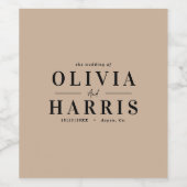 ミニマルモダンシンプルナチュラルベージュ党の支持 ワインラベル (シングルラベル)