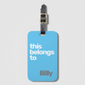 ミニマルモダンシンプルブカスタムル ラゲッジタグ (正面縦)