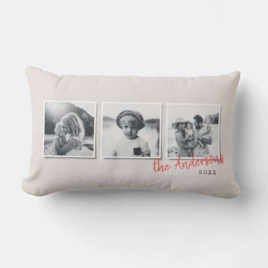 ミニマルモダンシンプル数々の写真ホームの装飾 ランバークッション (正面)