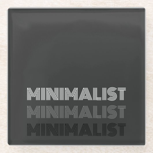ミニマルモダンシンプル文字 ガラスコースター (正面)