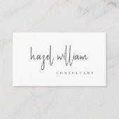 ミニマルモダンシンプル白黒スクリプト 名刺 (正面)