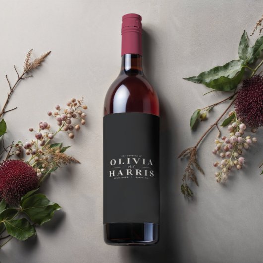 ミニマルモダンシンプル白黒党の賛成 ワインラベル