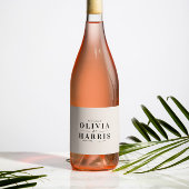 ミニマルモダンシンプル白黒党の賛成 ワインラベル