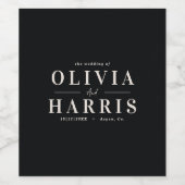 ミニマルモダンシンプル白黒党の賛成 ワインラベル (シングルラベル)