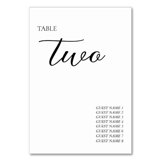 ミニマルモダンシンプル結婚主義の テーブルナンバー (正面)