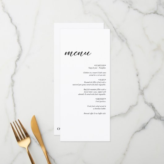 ミニマルモダンシンプル結婚主義の メニュー (正面/裏面インサイチュ)