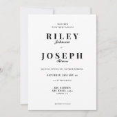 ミニマルモダンシンプル結婚主義の 招待状 (正面)