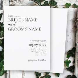 ミニマルモダンシンプル結婚主義の 招待状