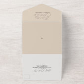 ミニマルモダンシンプル結婚Taupeの全てInv オールインワン招待状 (外側)