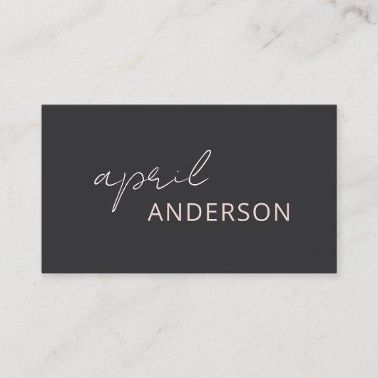 ミニマルモダンシンプル赤面ピンク 名刺 (正面)