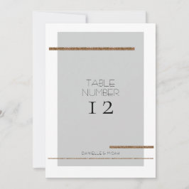 ミニマルモダンシンプル金ゴールド表の番号 招待状