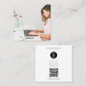 ミニマルモダンシンプルBusiness Logo写真 スクエア名刺 (正面/裏面)