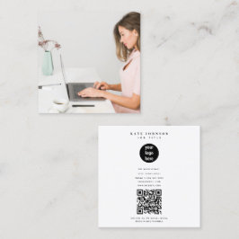 ミニマルモダンシンプルBusiness Logo写真 スクエア名刺