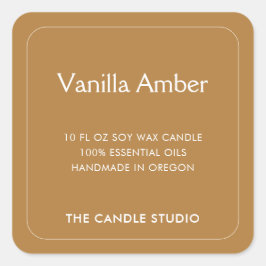 ミニマルモダンシンプルCream Natural Candle Label スクエアシール