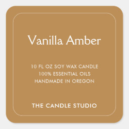 ミニマルモダンシンプルCream Natural Candle Label スクエアシール