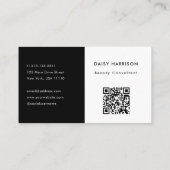 ミニマルモダンシンプルQRコード白と黒 名刺 (裏面)