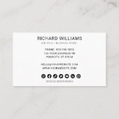 ミニマルモダンスのカスタムロゴのソーシャルメディアのアイコン 名刺 (裏面)