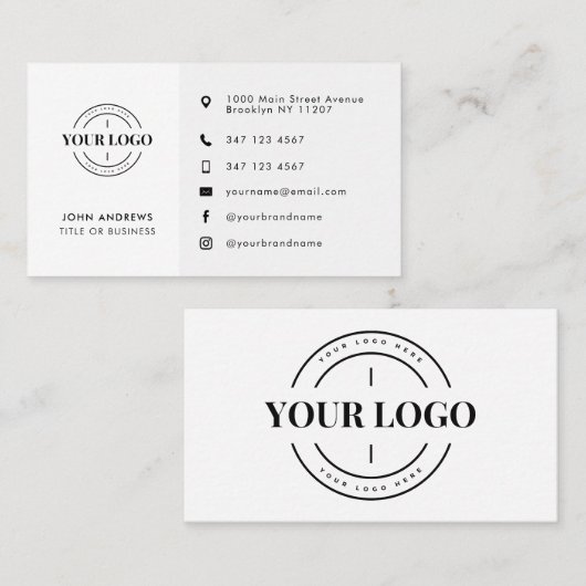ミニマルモダンスのカスタムロゴのソーシャルメディアのアイコン 名刺 (正面/裏面)