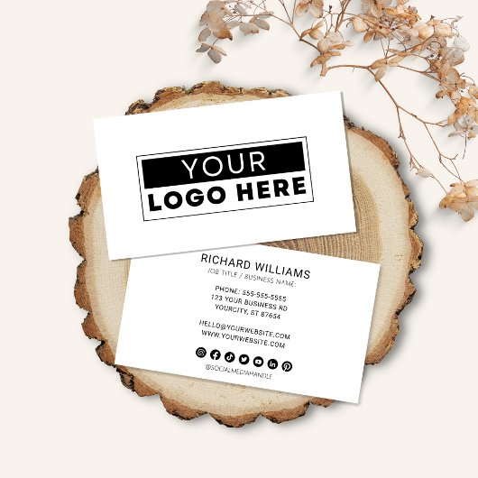 ミニマルモダンスのカスタムロゴのソーシャルメディアのアイコン 名刺