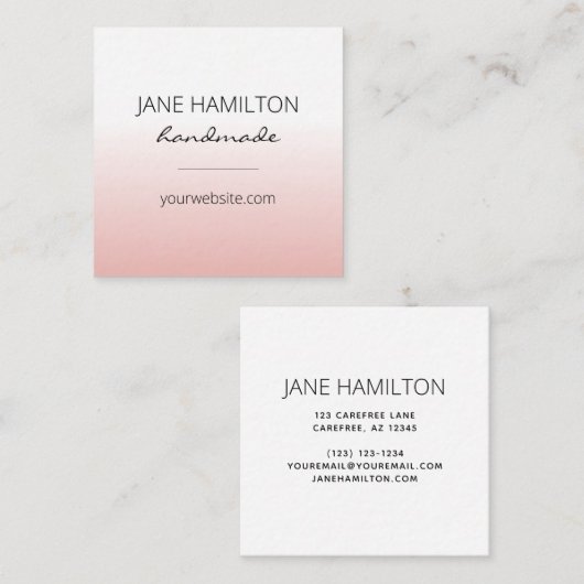 ミニマルモダンスのシンプルプロファイルカード スクエア名刺 (正面/裏面)