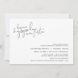 ミニマルモダンスのスクリプカジュアルト・リハーサル・ディナー 招待状