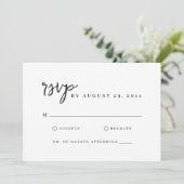 ミニマルモダンスのスクリプシンプルトRSVPカード カード (スタンド正面)