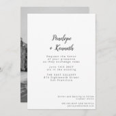 ミニマルモダンスのス結婚クリプト写真 招待状 (正面/裏面)