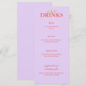 ミニマルモダンスの結婚バーメニュー |ドリンクメニュー メニュー (正面/裏面)