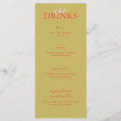 ミニマルモダンスの結婚バーメニュー |ドリンクメニュー メニュー (正面)