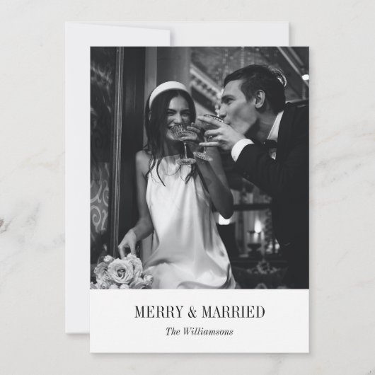 ミニマルモダンスの結婚写真シック・クリスマス シーズンカード (正面)