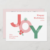 ミニマルモダンスはっきりしたスクリプトJOY写真 シーズンカード (正面/裏面)
