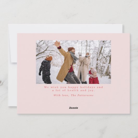 ミニマルモダンスはっきりしたスクリプトJOY写真 シーズンカード (裏面)